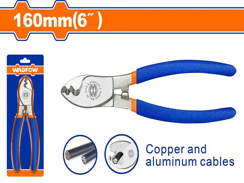 WADFOW 6-Inch Industrial Cable Cutter with Blackened Forged Steel Jaws WCT1606