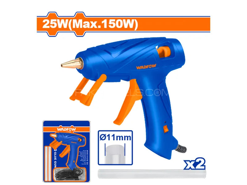 WADFOW 80W Heavy Duty Hot Melt Glue Gun for 11.2mm Glue Sticks WGL3608