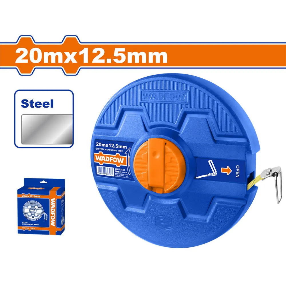 WADFOW 20m x 12.5mm Steel Measuring Tape Metric & Inch Long Reach Meter WMT3520 Wadfow