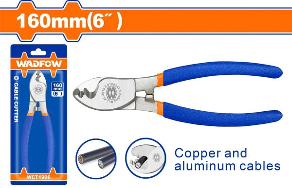 WADFOW 6-Inch Precision Cable Cutter with High-Leverage Shear Jaws WCT1906